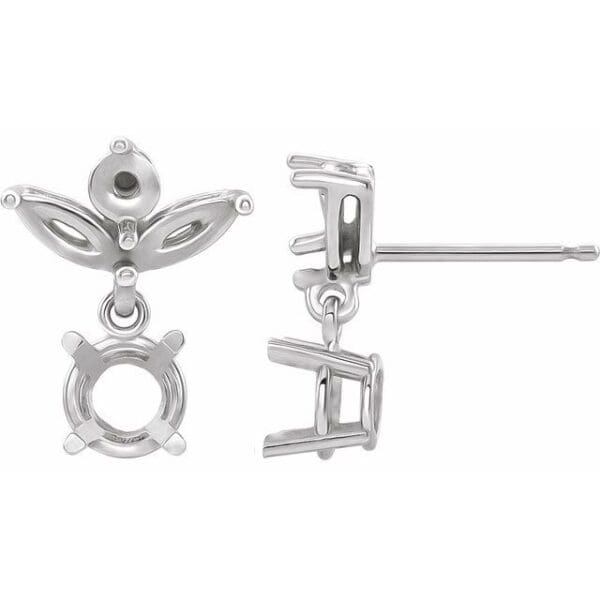 14K White Multi-Gemstone Earrings
