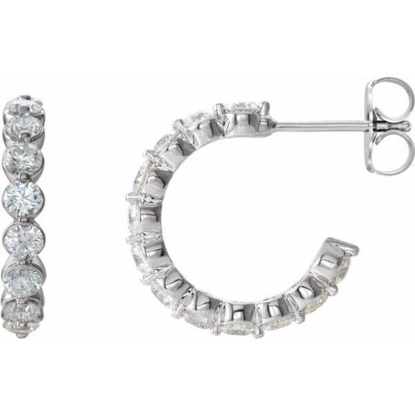 14K White 2.5 mm Round 16.5 mm Hoop Earring Mounting