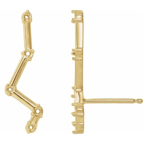 14K White 1/10 CTW Natural Diamond Constellation Ear Climbers