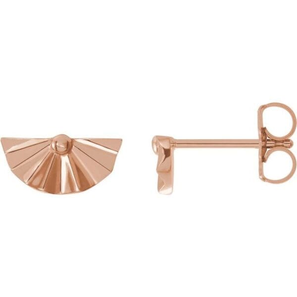 14K White Geometric Earrings