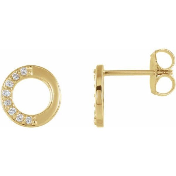 14K White .07 CTW Natural Diamond Circle Earrings