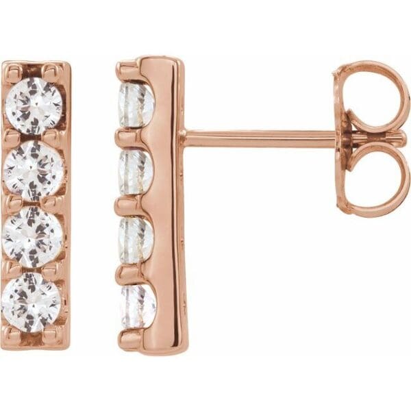 14K White 2.5 mm Round Bar Earring Mounting