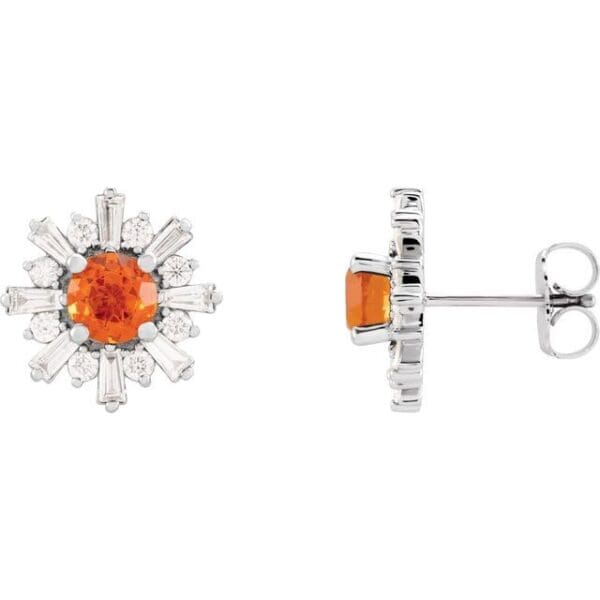 14K White Star Stud Earring Mounting