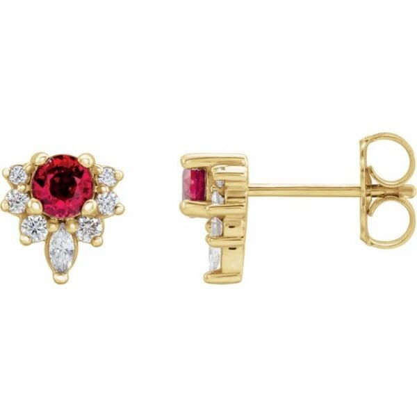 14K White Accented Earring Mounting