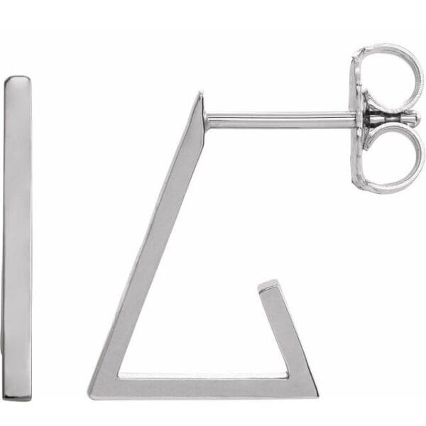 14K Yellow Triangle 13.6 mm Hoop Earrings