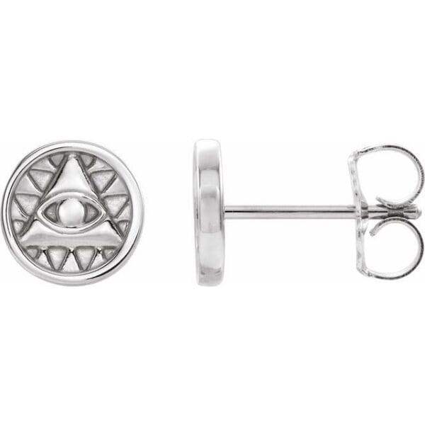Sterling Silver Eye of Providence Earrings