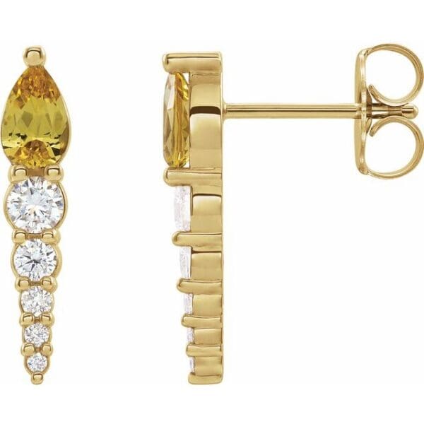 14K White Bar Earring Mounting