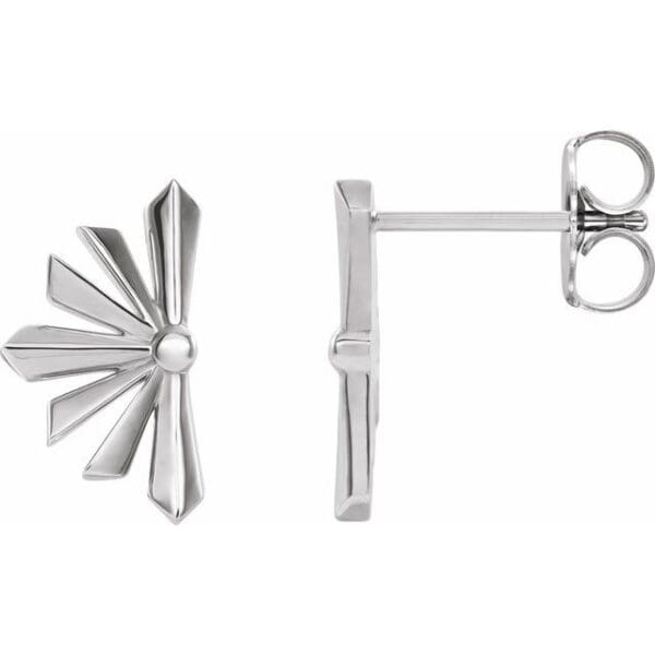 14K White Pair Star Earring