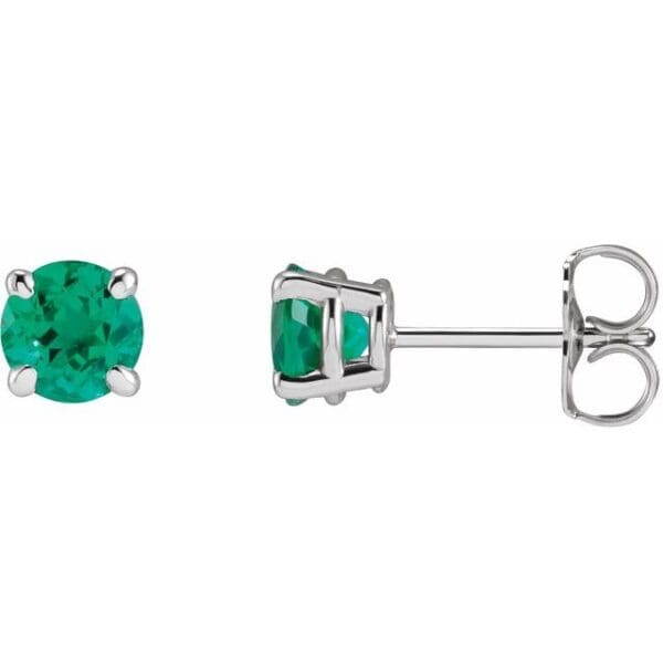 14K White 2.5 mm 4-Prong Claw Basket Earring Mounting