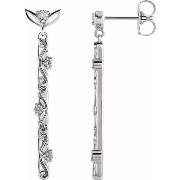 14K Rose Vintage-Inspired Dangle Earring Mounting
