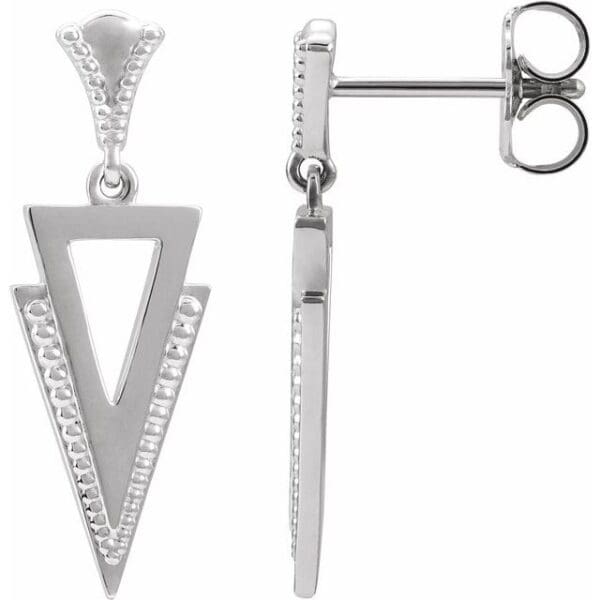 Sterling Silver Geometric Dangle Earrings
