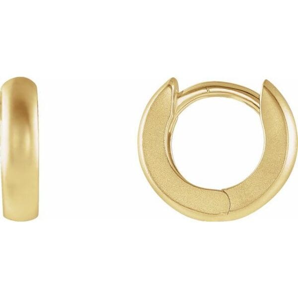 14K Rose 9.5 mm Hinged Hoop Earrings