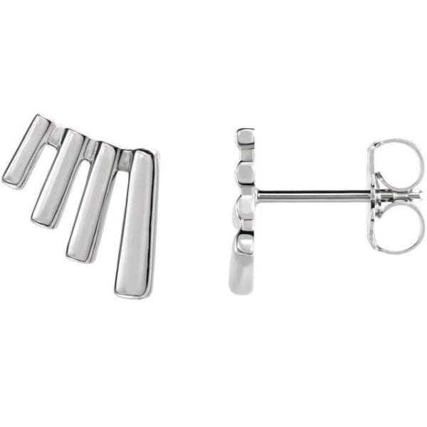 14K Rose Fan Ear Climbers