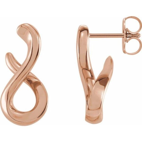 14K White Infinity-Inspired Drop Earrings