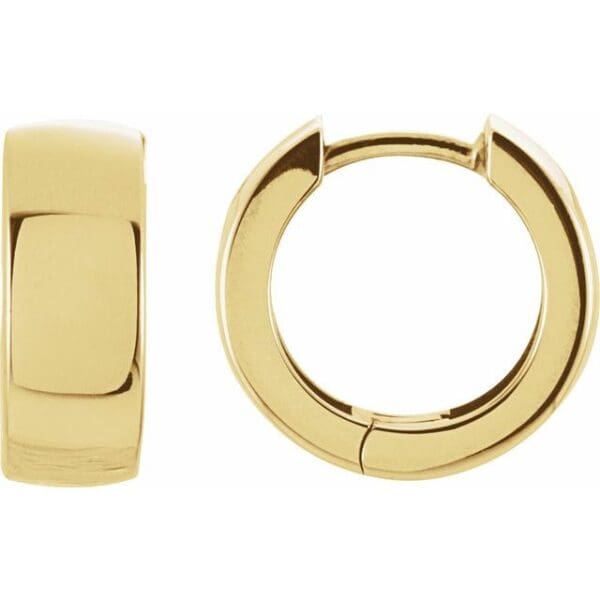14K Yellow 14 mm Hinged Hoop Earring