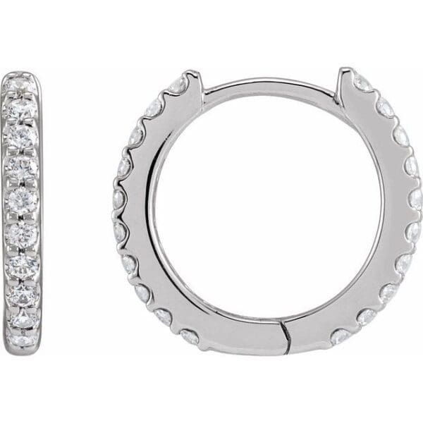 14K White 1.3 mm Round 10.32 mm Hoop Earring Mounting