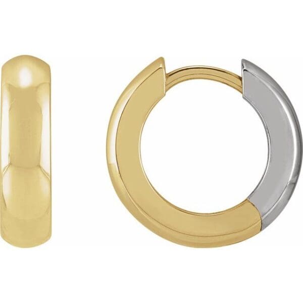 14K White 14.25 mm Hinged Hoop Earring