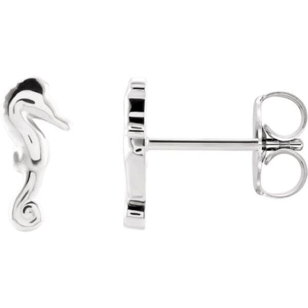 Sterling Silver Seahorse Earrings