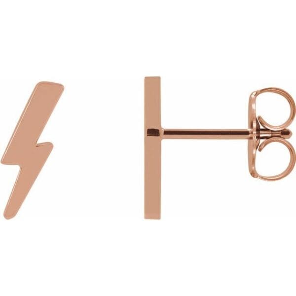 14K Yellow Tiny Lightening Bold Left Earring