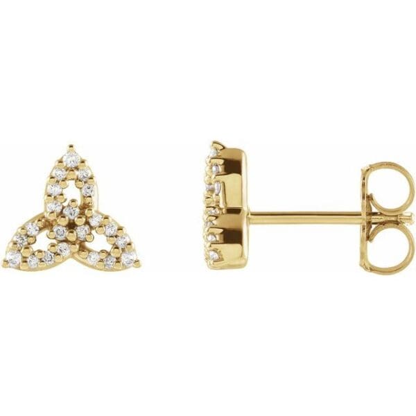14K White 1/10 CTW Natural Diamond Celtic-Inspired Trinity Earrings