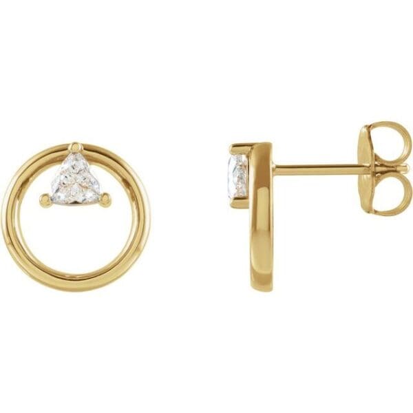 14K Yellow 1/4 CTW Natural Diamond Geometric Earrings