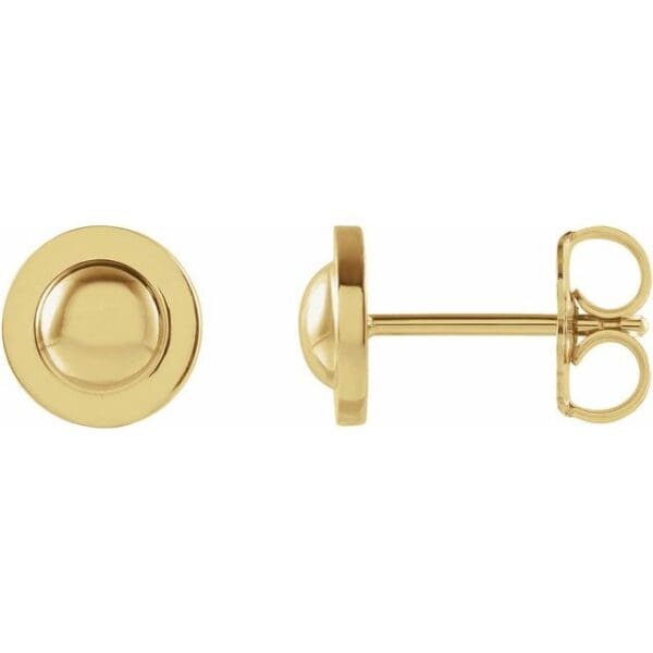 14K Rose Domed Earrings