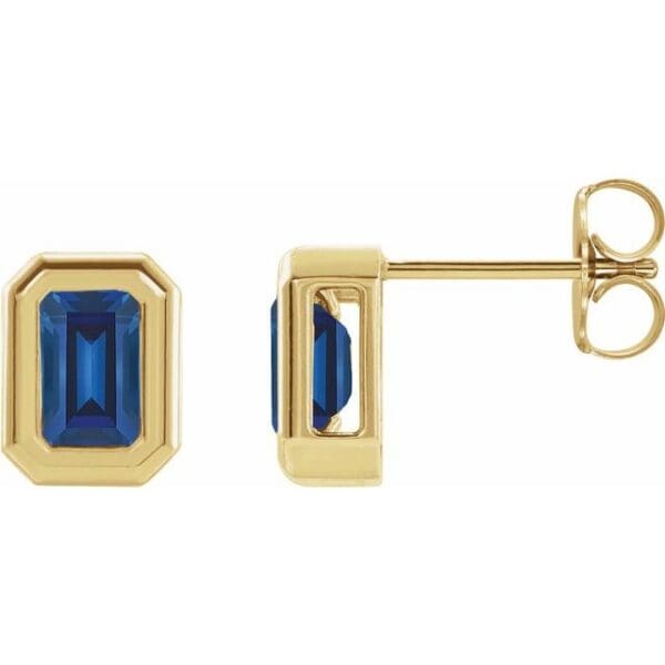 Platinum 7x5 mm Emerald Back-Set Bezel Earring Mounting