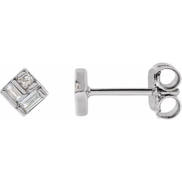 14K Yellow 1/6 CTW Natural Diamond Geometric Earrings