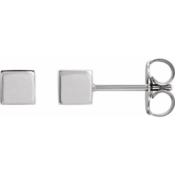 14K Yellow Cube Earrings