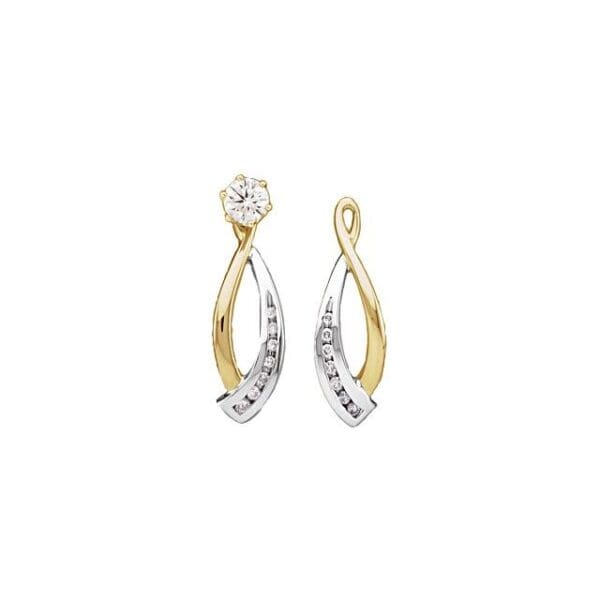 14K White/Yellow 1/5 CTW Natural Diamond Earring Jackets