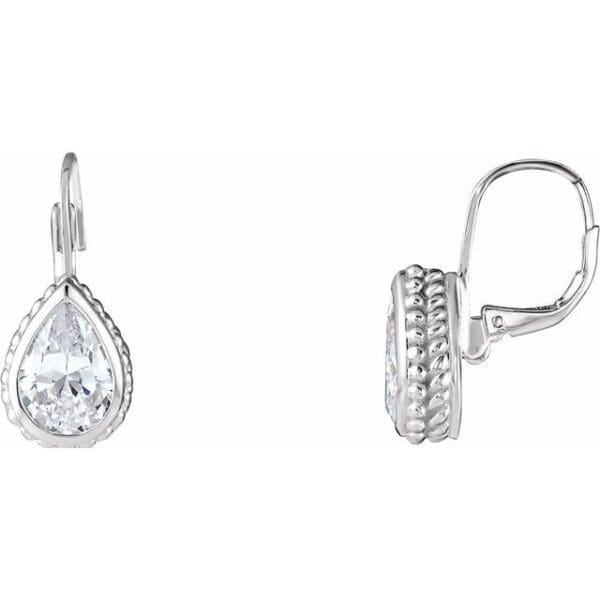 Sterling Silver Imitation White Cubic Zirconia Earrings