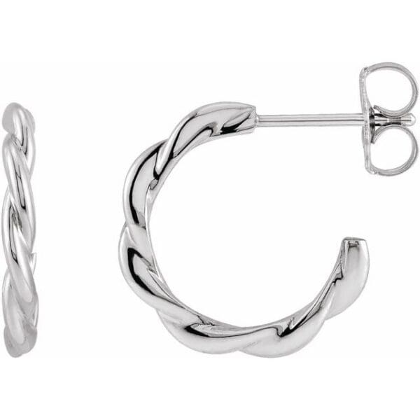 14K Yellow Twisted Hoop Earrings