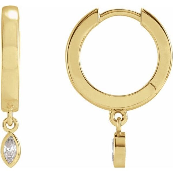 14K Yellow 3 mm Round Hinged Hoop Earring Mounting