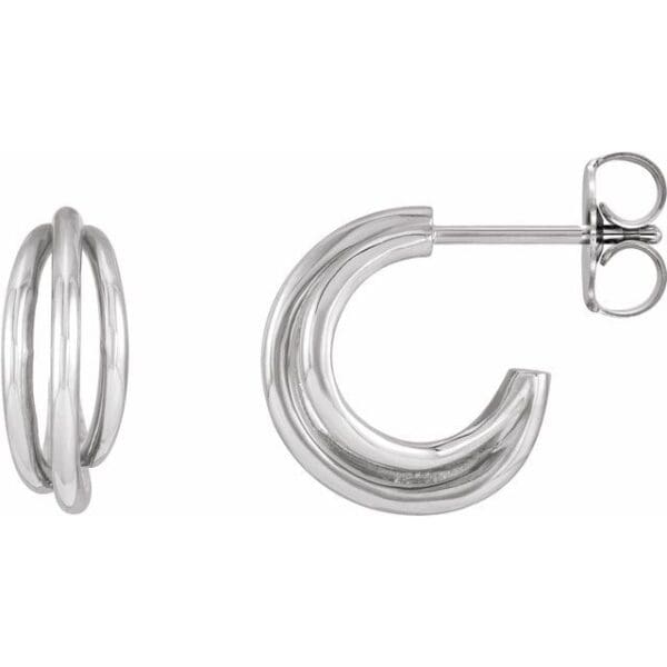 14K Yellow 12 mm Hoop Earrings