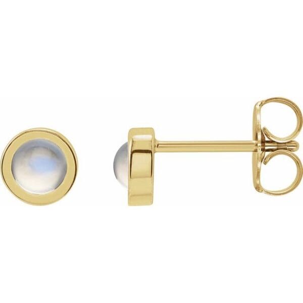 14K White .05 CTW Rose-Cut Natural Diamond Bezel-Set Earrings