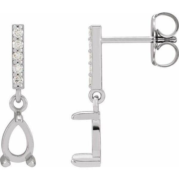 14K Yellow Natural White Opal & .08 CTW Natural Diamond Earrings