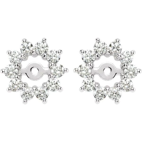 14K Yellow 5/8 CTW Diamond Earring Jackets with 3.7mm ID