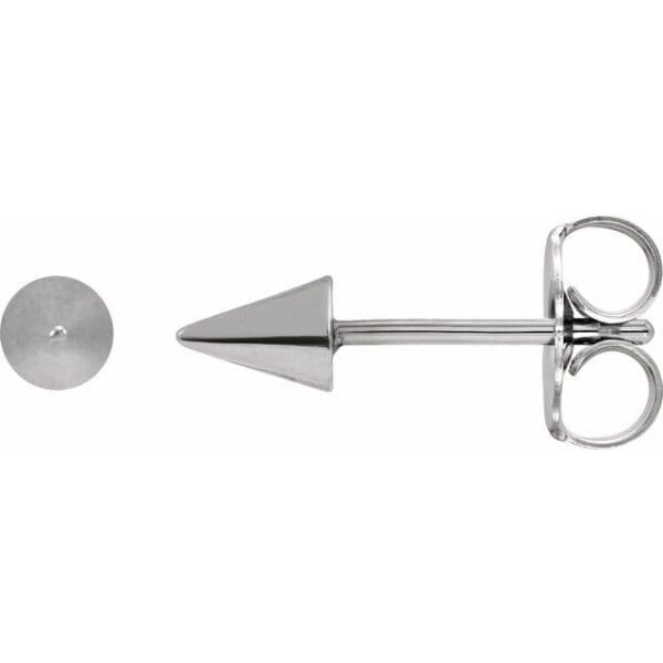 14K White Spike Earrings