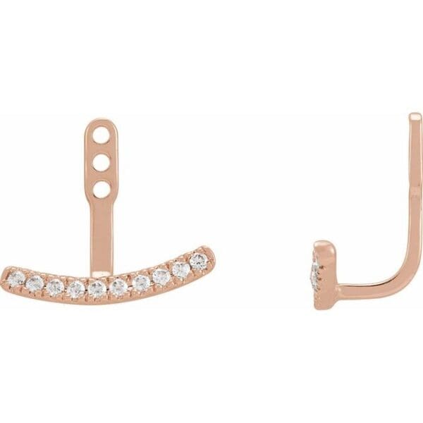 14K Yellow 1/5 CTW Lab-Grown Diamond Curved Bar Earring Jackets