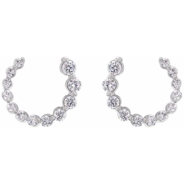 14K Yellow 7/8 CTW Lab-Grown Diamond Front-Back Earrings