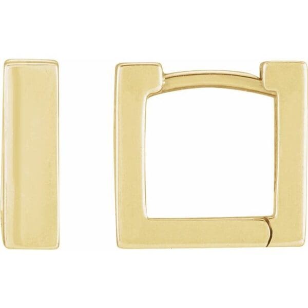 Sterling Silver Square Hinged 10 mm Huggie Hoop Earrings