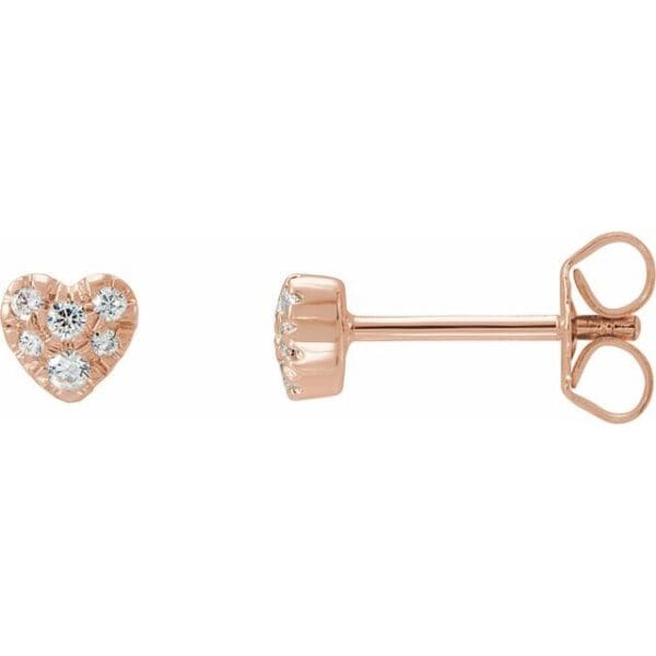 14K Yellow 1/10 CTW Natural Diamond Heart Earrings