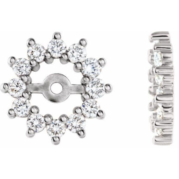 14K Yellow 3/8 CTW Diamond Earring Jackets with 4.2mm ID