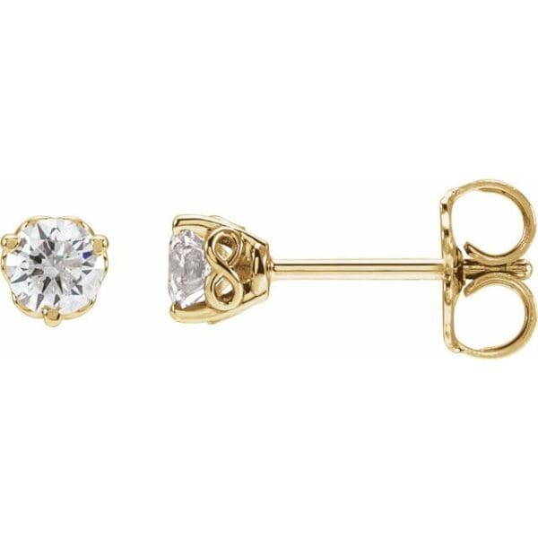 14K Yellow 4.5 mm Round 3-prong Infinity-Inspired Earring Mounting