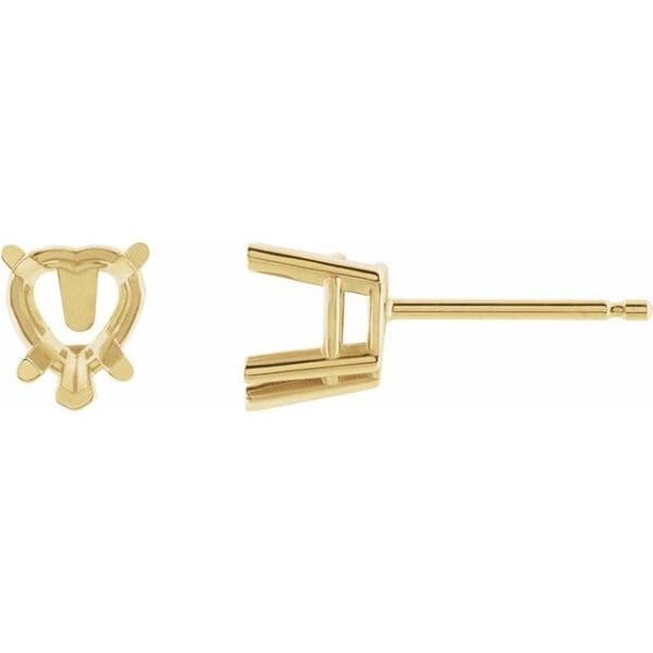 14K Rose Natural White Sapphire Stud Earrings