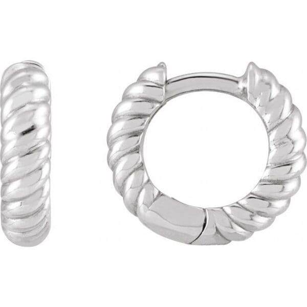 Sterling Silver Left Hinged Rope Hoop Earring