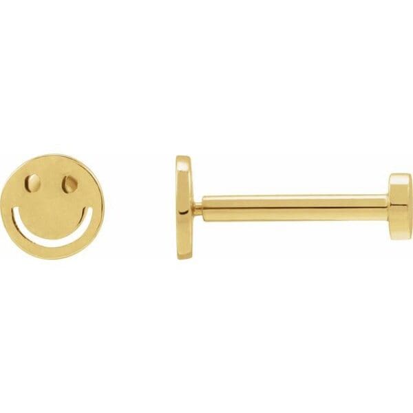 Sterling Silver 6 mm Smiley Face Friction Earrings