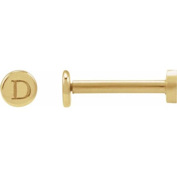 14K White 6.3 mm Engravable Disc Earrings