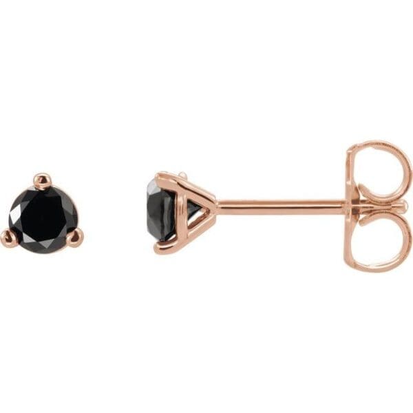 14K White 1/5 CTW Natural Black Diamond  Earrings