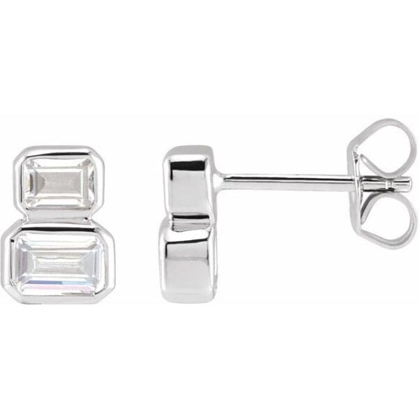 14K Yellow 1 CTW Lab-Grown Diamond Two-Stone Stud Earrings